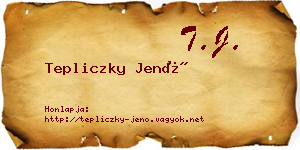 Tepliczky Jenő névjegykártya